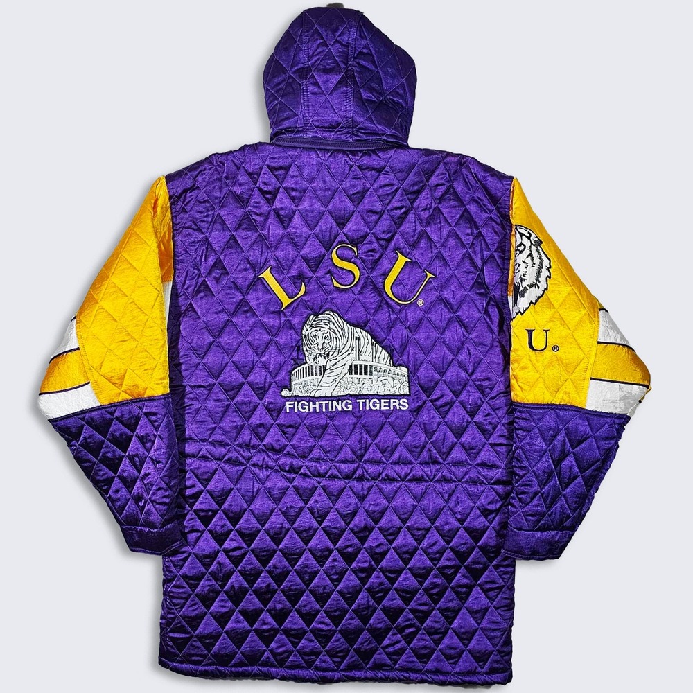 LSU Tigers Vintage 90s Giovanni Satin Quilted Jacket